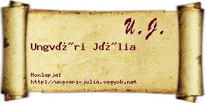 Ungvári Júlia névjegykártya