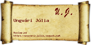 Ungvári Júlia névjegykártya